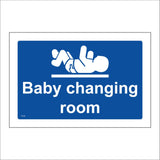 TS134 Baby Changing Room White On Blue