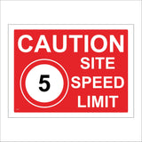 CS014 Caution 5 MPH Site Speed Limit Sign with 5 MPH