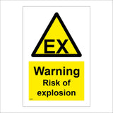 HA283 Warning Risk Of Explosion Black On Yellow