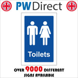 TS162 Male Female Toilets White On Blue