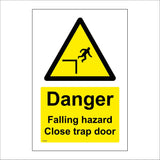 WT526 Danger Falling Hazard Close Trap Door