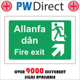 FS607 Allanfa Dan Fire Exit Up Right Arrow Running Man