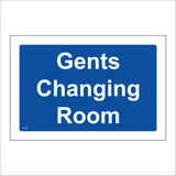 TS093 Gents Changing Room White On Blue