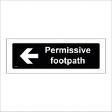 TR896 Permissive Footpath Left East Arrow