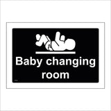 TS135 Baby Changing Room White On Black