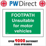 TR900 Footpath Unsuitable For Motor Vehicles