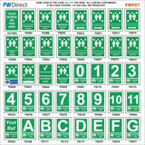 FBP07 Fire Emergency Assembly Refuge Point Alphabet Numbers