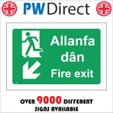 FS603 Allanfa Dan Fire Exit Down Left Arrow Running Man