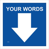 WM064B Words South Down Arrow Blue Direction Marker Route Custom