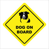 TR769 Dog On Board Yellow Diamond Black Text Image