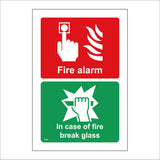 FI449 Fire Alarm In Case Of Fire Break Glass Red Green