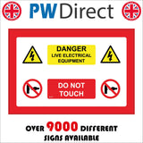 MU343 Danger Live Electrical Equipment Do Not Touch