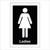 TS011 Ladies Toilet White On Black