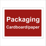 CS203 Packaging Cardboard/Paper Recycling Sign