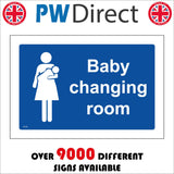 TS140 Baby Changing Room White On Blue