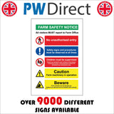 MU407 Farm Safety Notice Visitors Report To Office