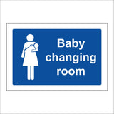 TS140 Baby Changing Room White On Blue
