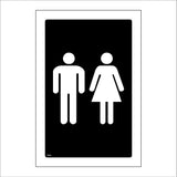 TS054 Male Female Toilet White On Black