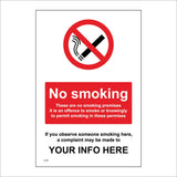 CC688 No Smoking On Premises Offence Your Info Custom Words