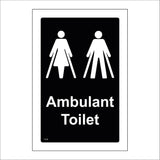 TS166 Male Female Ambulant Toilet White On Black