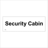 SE186 Security Cabin Black On White Plaque
