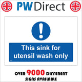 MA905 This SinkFor Utensil Wash Only