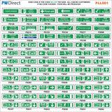 FLL001 Fire Exit Running Man Arrow Wheelchair Security Safety