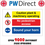 MU383 Plant Machinery Operating No Pedestrian Access Sound Horn