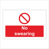 GG295 No Swearing Banned Prohibited Refrain Unauthorised