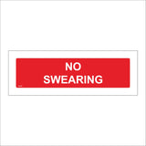 GG306 No Swearing Workplace Foul Bad Language Vulgar Obscene