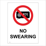 GG319 No Swearing Symbols Expletives Cussing Four Letter Word