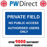 TR878 Private Field No Public Access Authorised Users Only