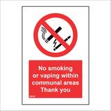 NS160 No Smoking Vaping Within Communal Areas Thank You