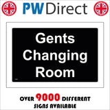 TS094 Gents Changing Room White On Black