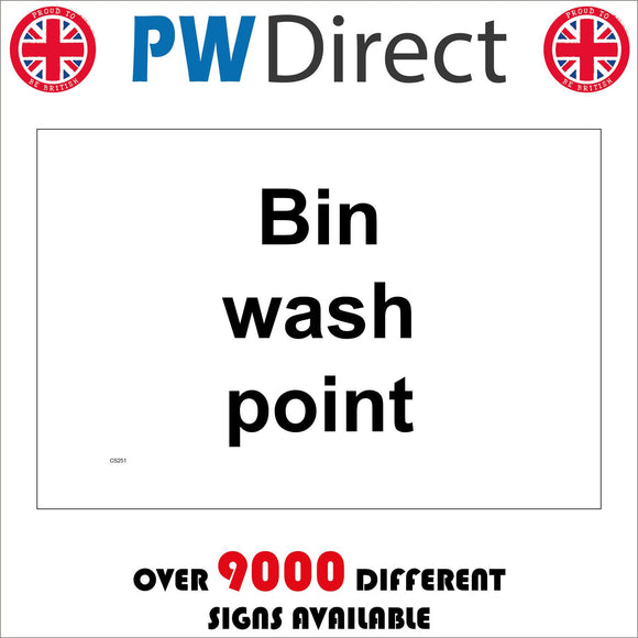 CS251 Bin Wash Point Sign
