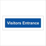 GG352 Visitors Entrance Guests Clients Customers White On Blue