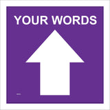 WM062G Custom Text Words Ahead Arrow Purple Track Trail Guide
