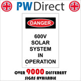 WT429 Danger 600v Solar System In Operation