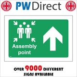 FS499 Fire Assembly Point Up Ahead Arrow