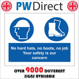 MB041 No Hard Hat Boots Job Your Safety Is Our Concern