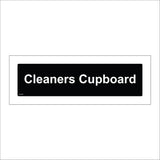 GG239 Cleaners Cupboard White On Black Plaque
