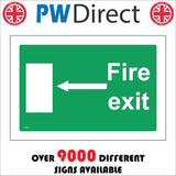FS371 Fire Exit Left Arrow