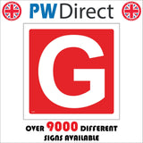 FI355 Letter G Character Alphabet White On Red Space Zone Area
