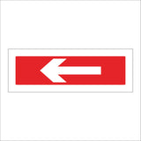 CS255 Arrow Pointing Left Sign with White Arrow Pointing Left