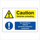 MB046 Caution Vehicles Unloading No Admittance Without PPE