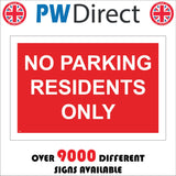 TR860 No Parking Residents Only