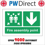 FS612 Fire Assembly Point Down Arrow