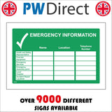 FS440 Emergency Information Name Location Health Safety