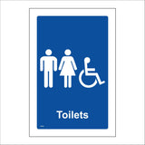 TS022 Toilets Male Female Disabled Accessible White On Blue