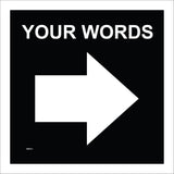 WM061A Your Words Right East Arrow Text Black Trail Track Guide